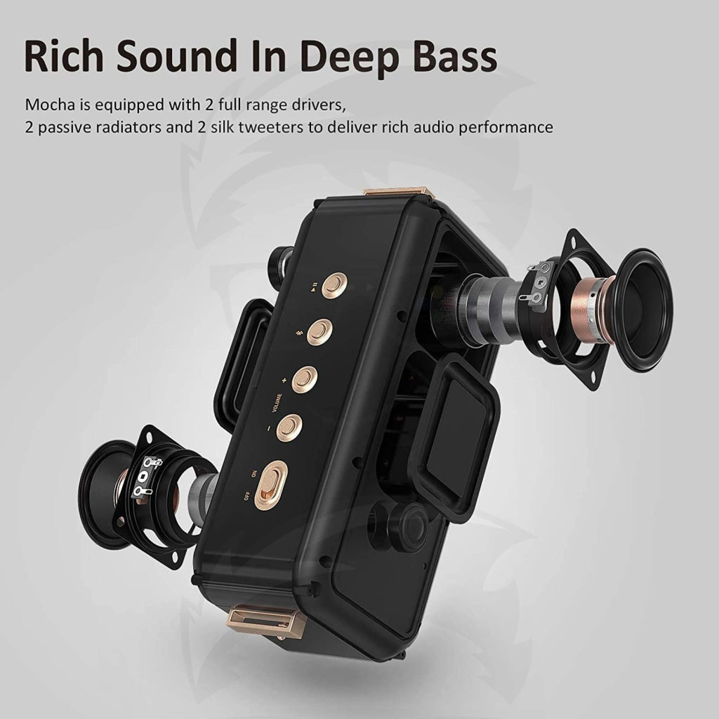 Divoom Mocha Portable Bluetooth Speaker 360* Surround Sound - Black Divoom Mocha Portable Bluetooth Speaker 360* Surround Sound - Black